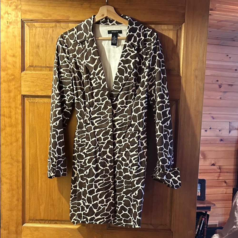 Arden B Brown and White Animal Print coat